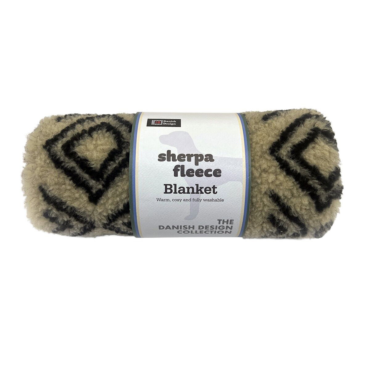 Danish design Fleece Neutral Geometric Blanket